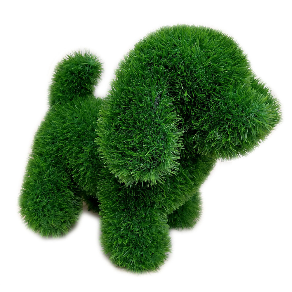 Décor de jardin Chien en gazon synthétique - H.35 cm pour amélioration performances