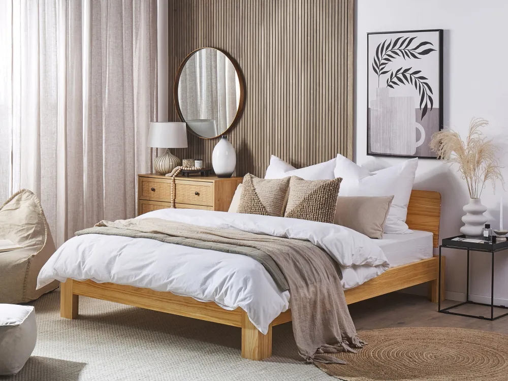 Disque de frein perforé En bois EU King Size Bed Light ROYAN