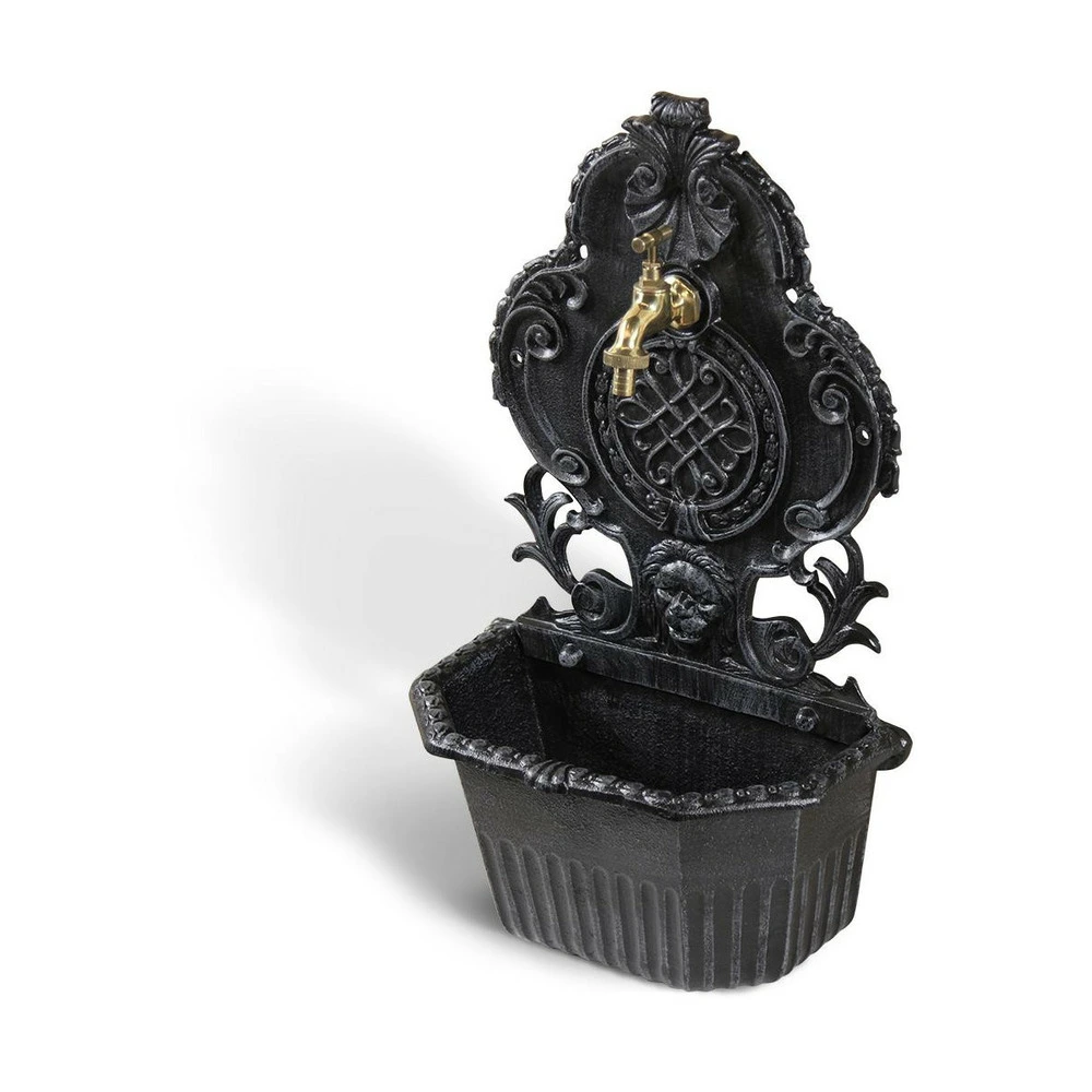 Disque de frein perforé Fontaine de jardin aluminium gris 34.5x18x58.5cm - décoration d'autrefois