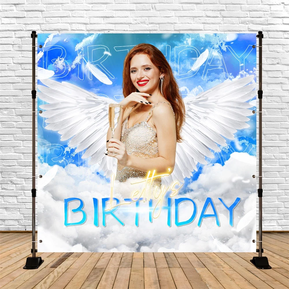 Disque de frein perforé Toile de fond Deco Anniversaire Sur mesure Ailes Lumineuses Dans le Ciel LXX6-96