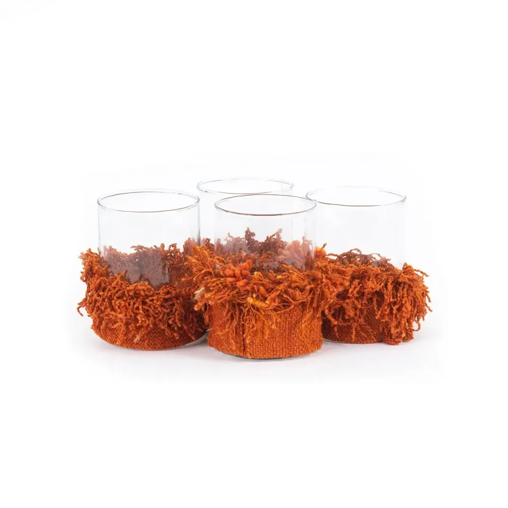 Oh My Gee Candle Holder - Rust En velours - M