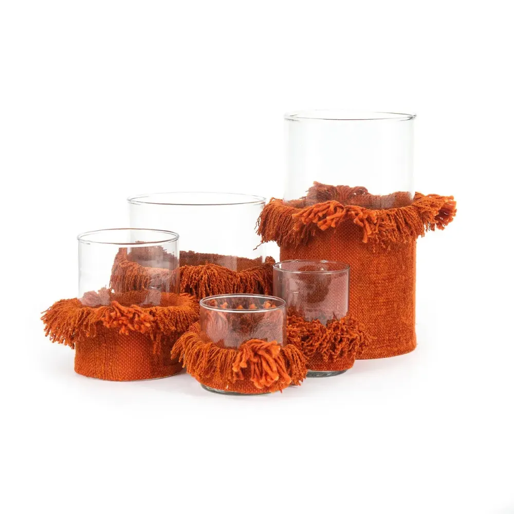 Oh My Gee Candle Holder - Rust En velours - M