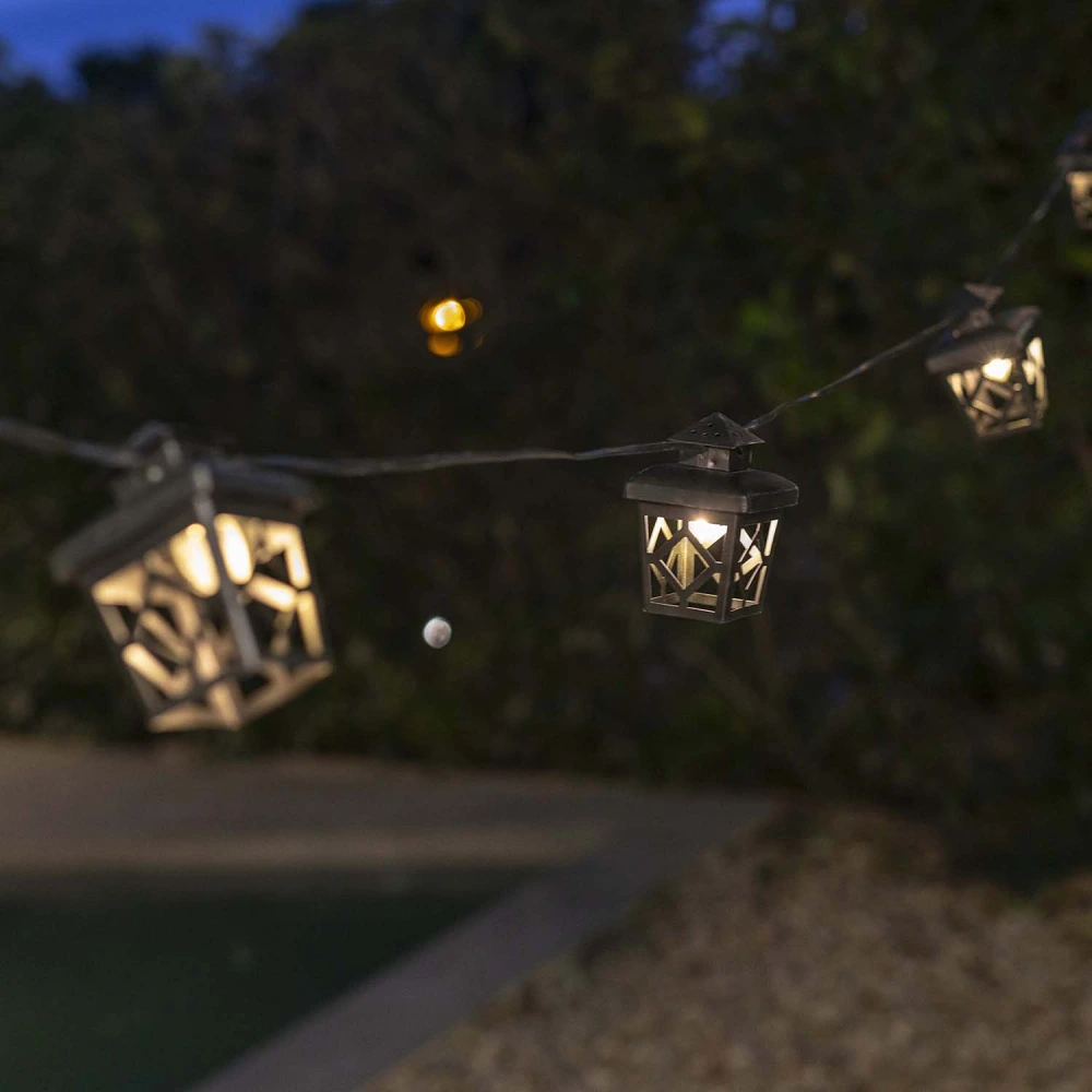 Guirlande lumineuse extérieure en métal chelsea 8m pour quads utilitaires