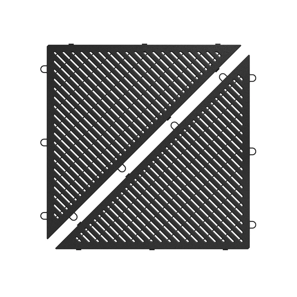 Haute Performance Lot de 1 m² - prismatik dalles clipsables garage atelier showroom en polypropylène - noir