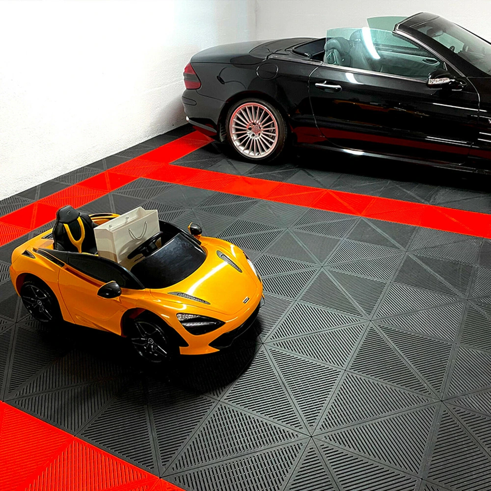 Haute Performance Lot de 1 m² - prismatik dalles clipsables garage atelier showroom en polypropylène - noir