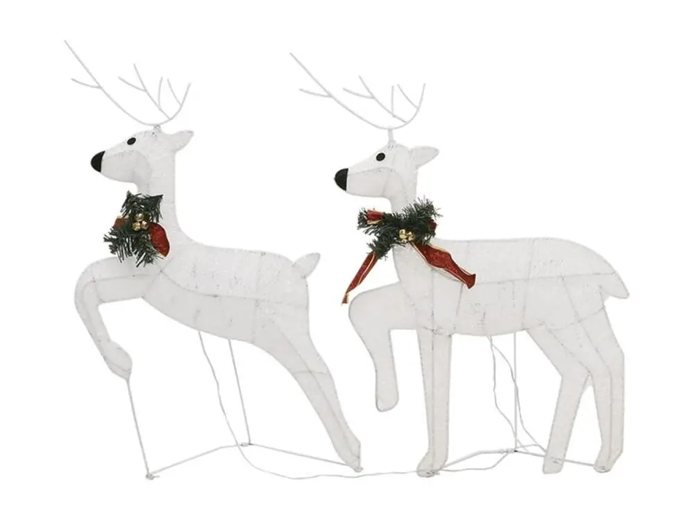 Haute Performance Rennes de Noël 2 pcs Blanc 40 LED