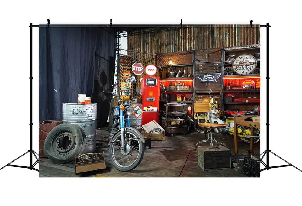 Haute Performance Toile de Fond Atelier de Réparation Automobile pour la Fête des Pères RR5-18