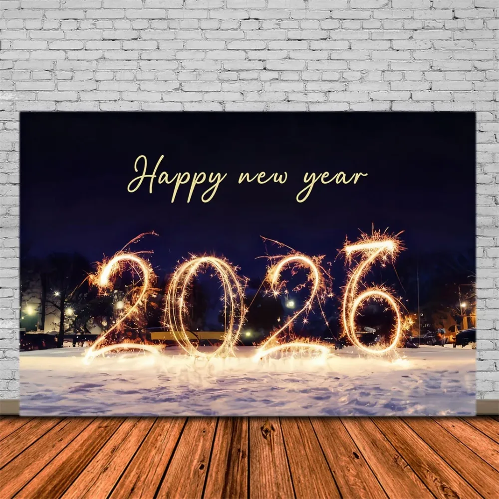 Joyeux Nouvel Toile de fond Nuit étincelante Feux d'artifice Chiffres Toile de fond du Nouvel MRR10-2 en acier inoxydable