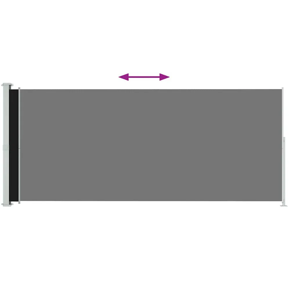 Kit embrayage Auvent latéral rétractable de patio 220x500 cm Noir