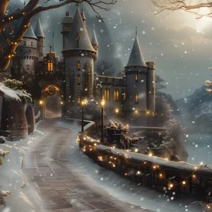 Kit embrayage Toile de fond Château Enneigé Route Nocturne de Noël RR8-29
