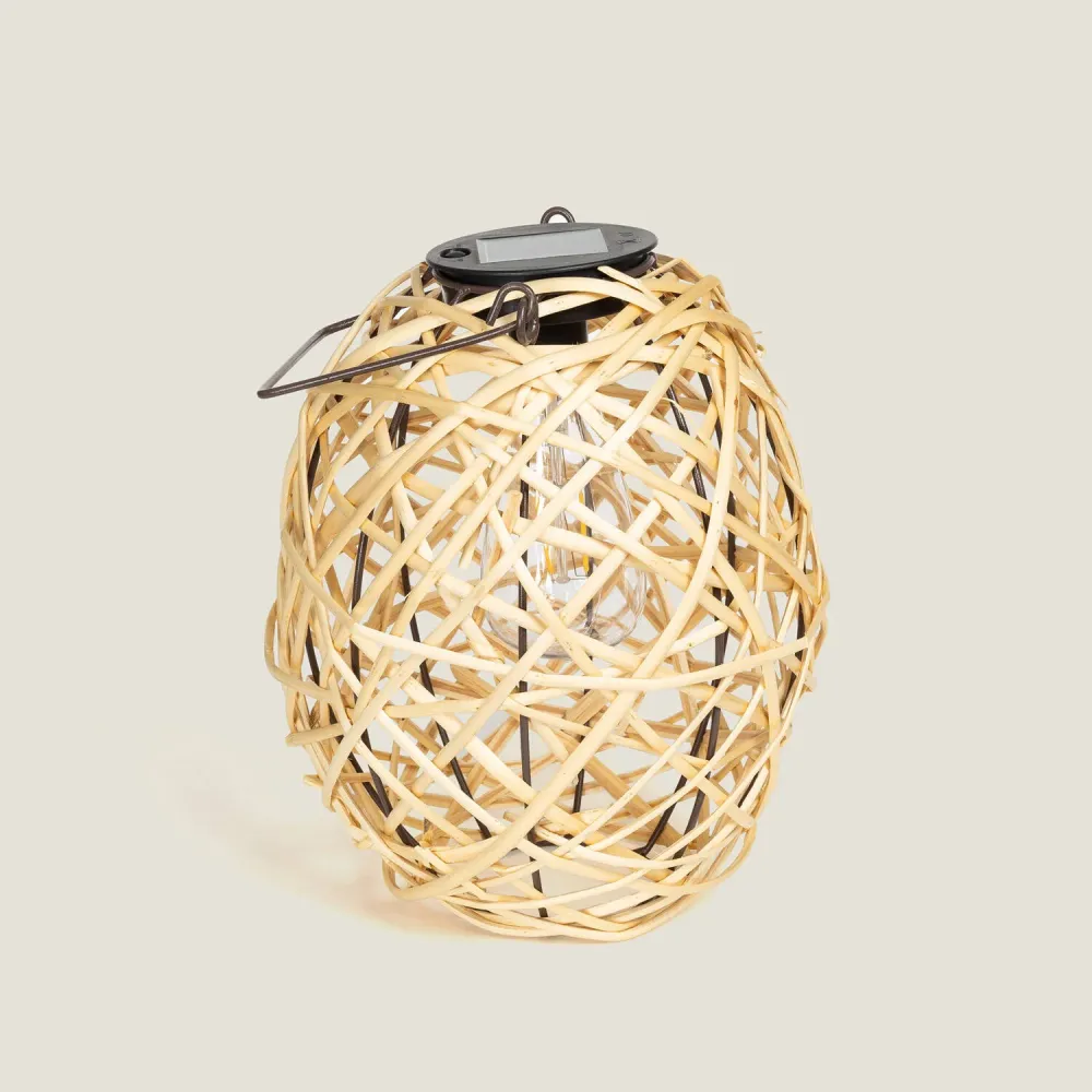 Lampe LED solaire d'extérieur Baihar en rotin pour poser pour amélioration performances