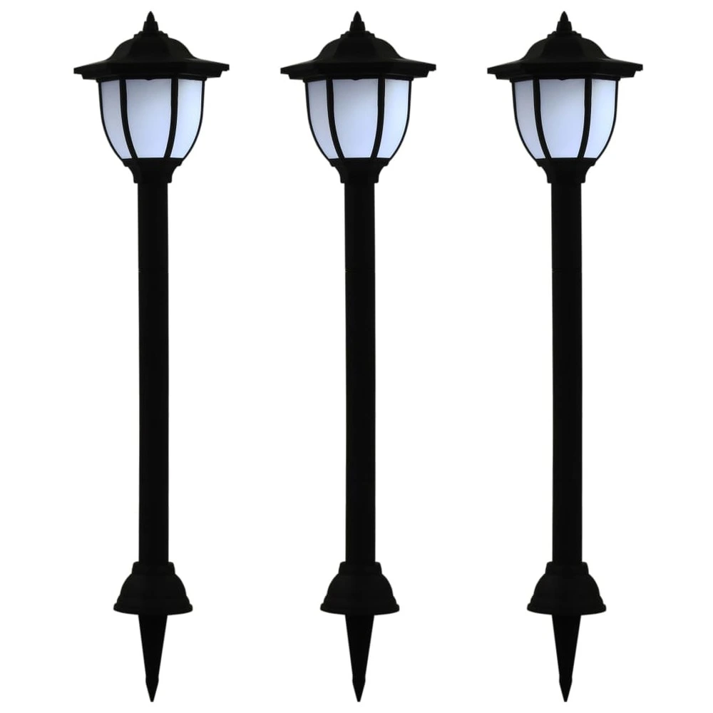 Lampe solaire à LED d'extérieur 3 pcs Noir pour quads utilitaires
