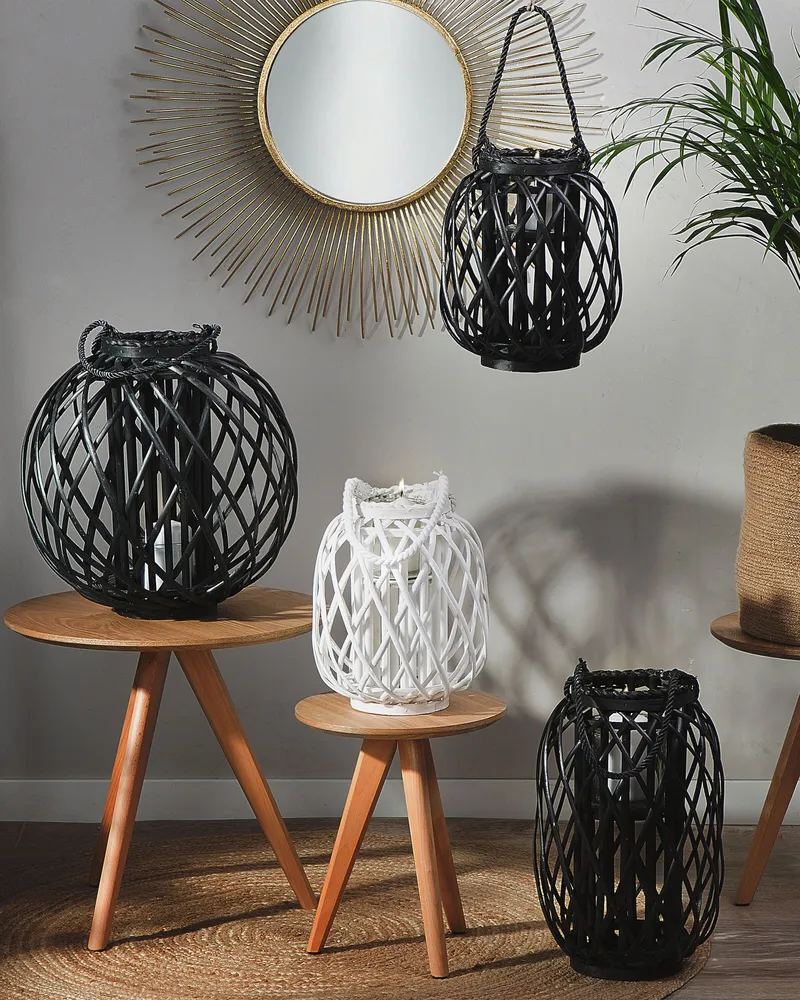 Lantern MAURITIUS Wood Blanc pur