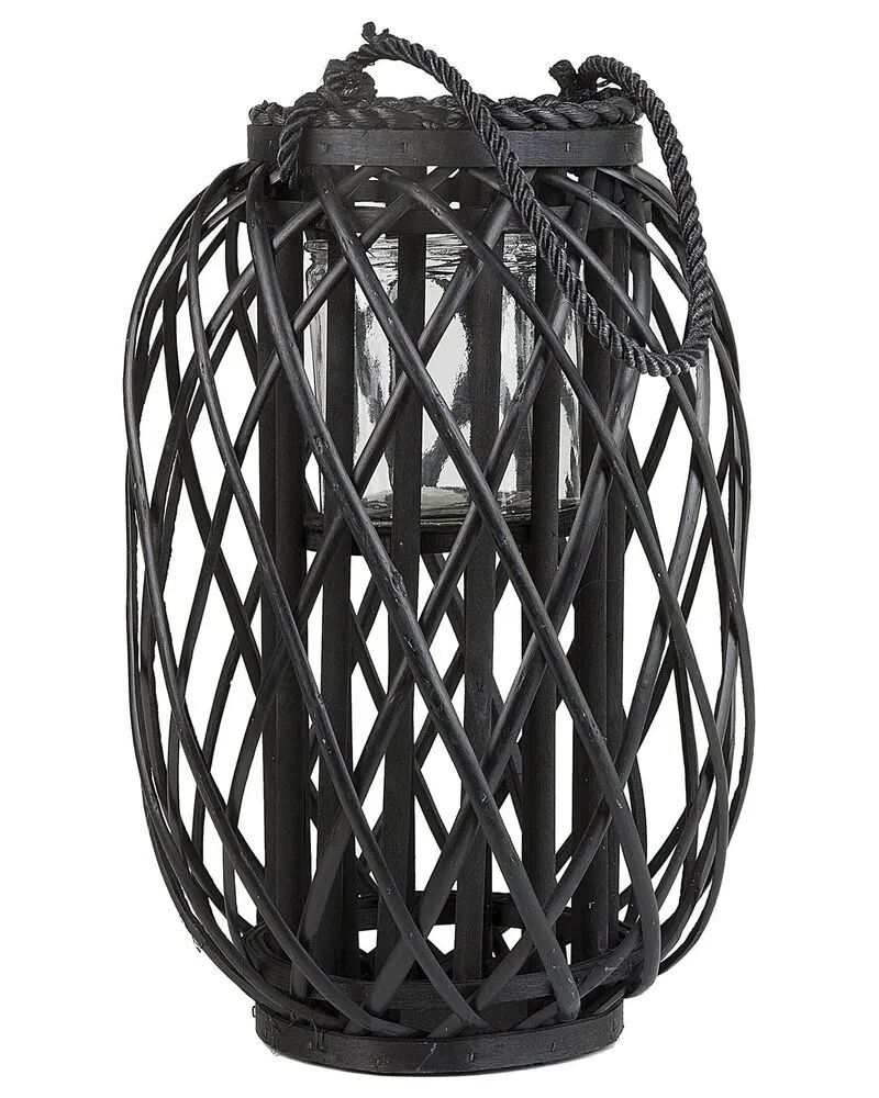 Lantern MAURITIUS Wood Noir jais