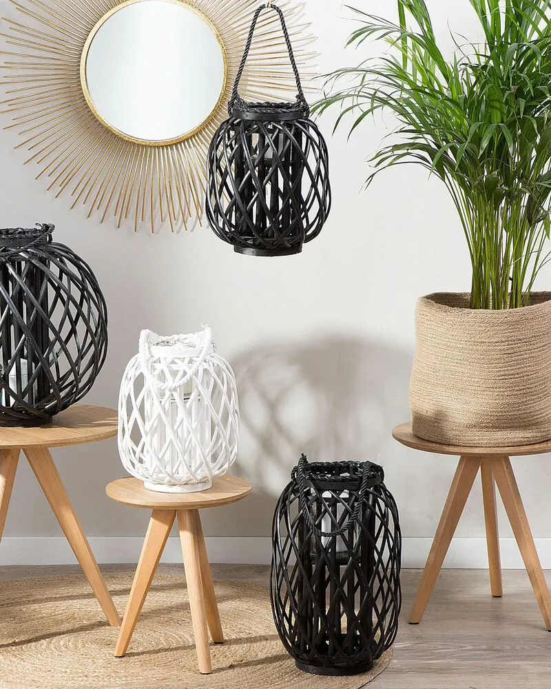 Lantern MAURITIUS Wood Noir jais