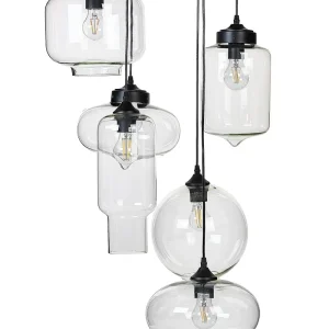 6 Light En verre Pendant Lamp Transparent BEMBOKA
