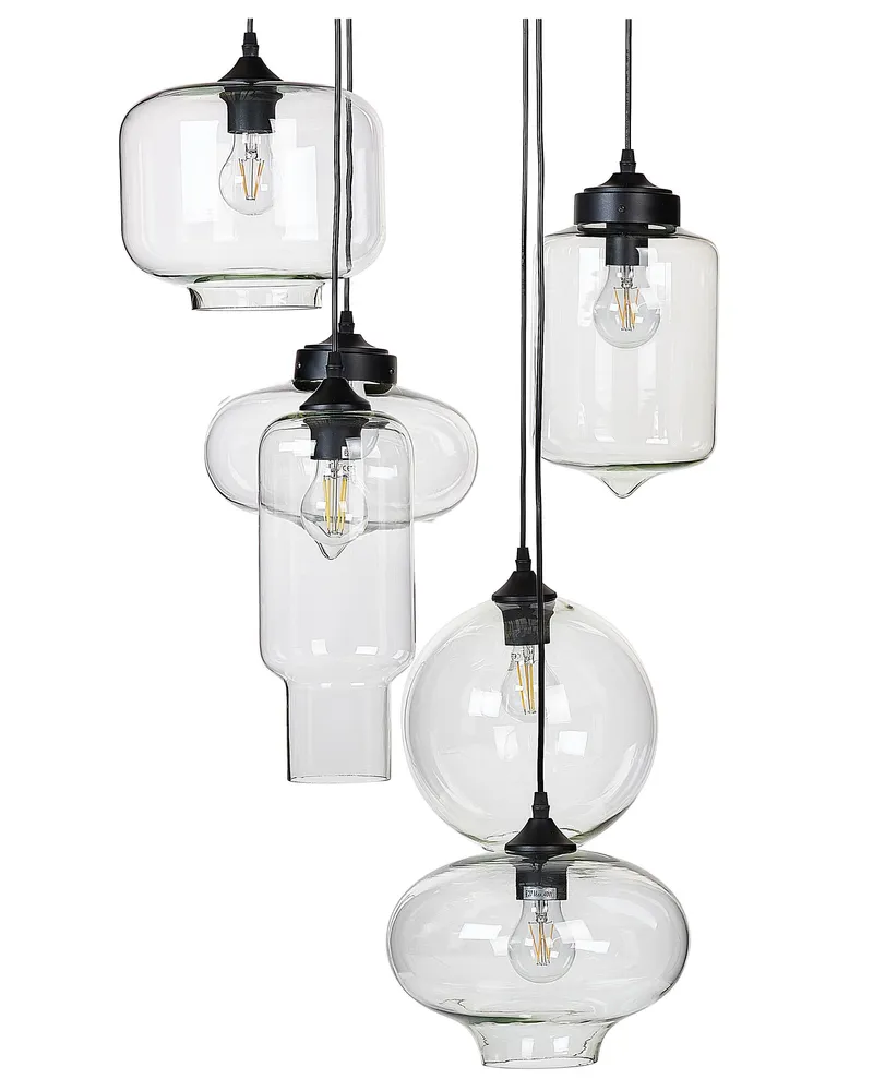 6 Light En verre Pendant Lamp Transparent BEMBOKA