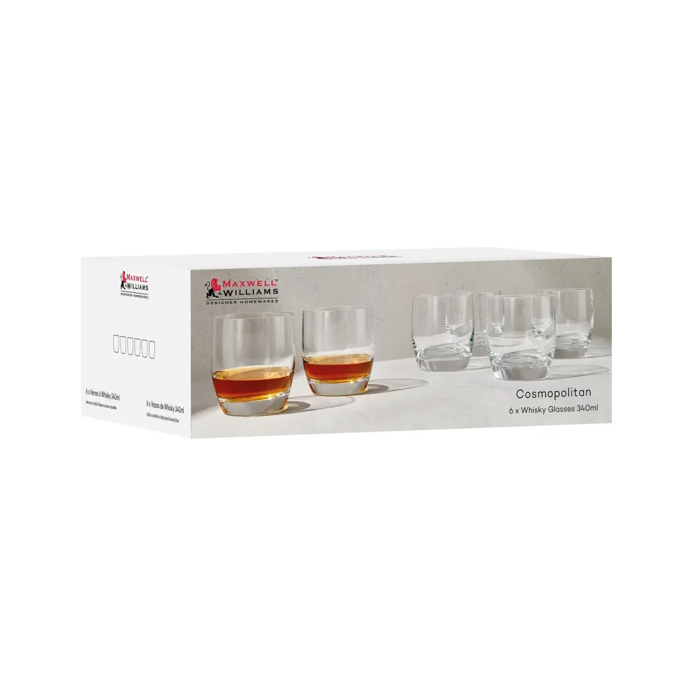 Maxwell & Williams 6 Piece 340ml Cosmopolitan Glass Set Clair