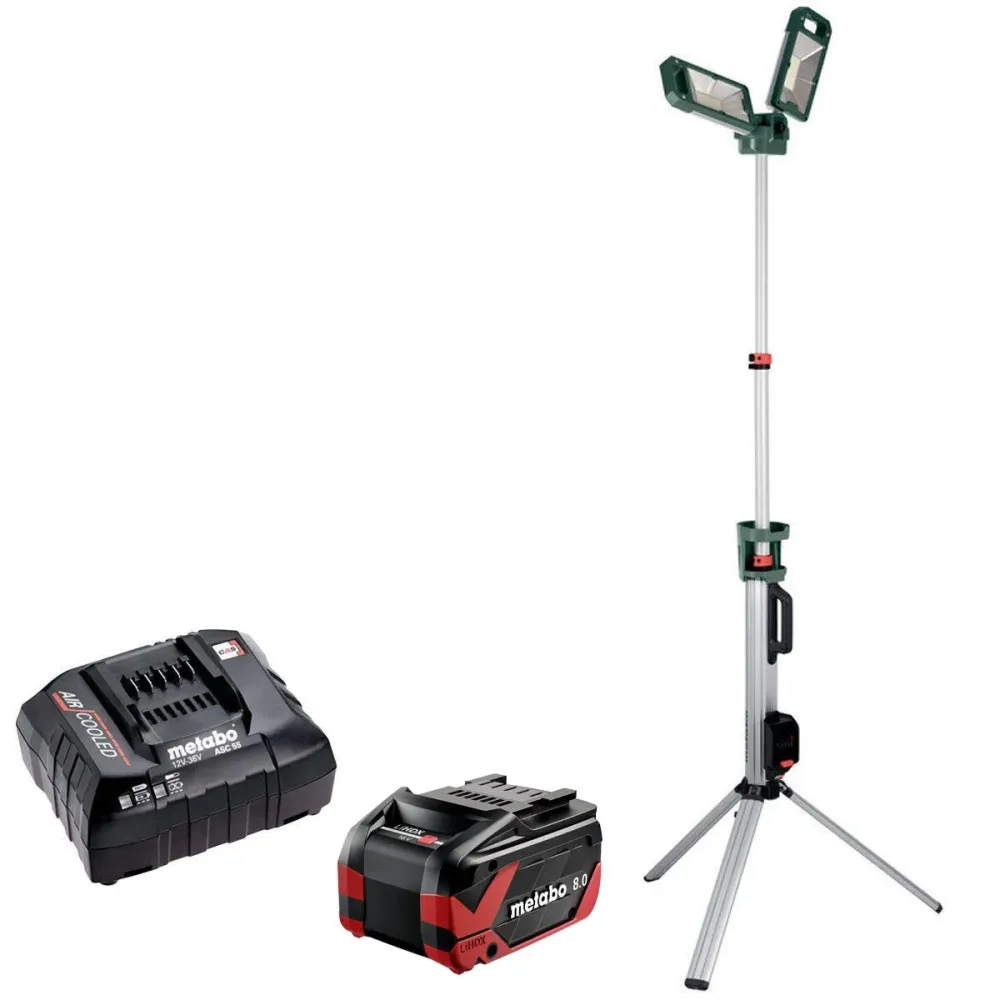 Metabo BSA 18 LED 5000 DUO-S 18V Tripod Site Light 1 x 8.0Ah Battery & Charger par Akrapovič