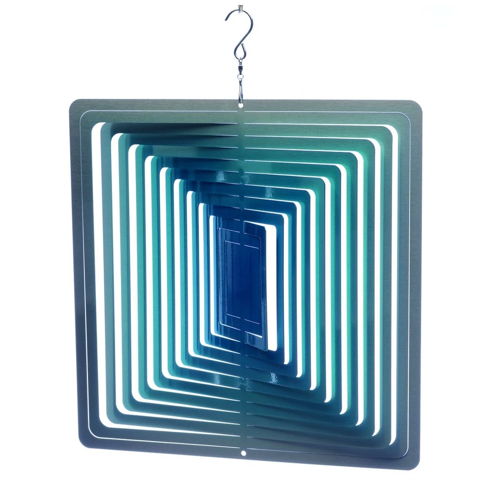 Mobile à vent carré bleu 30cm vaste exemple pour usage intensif