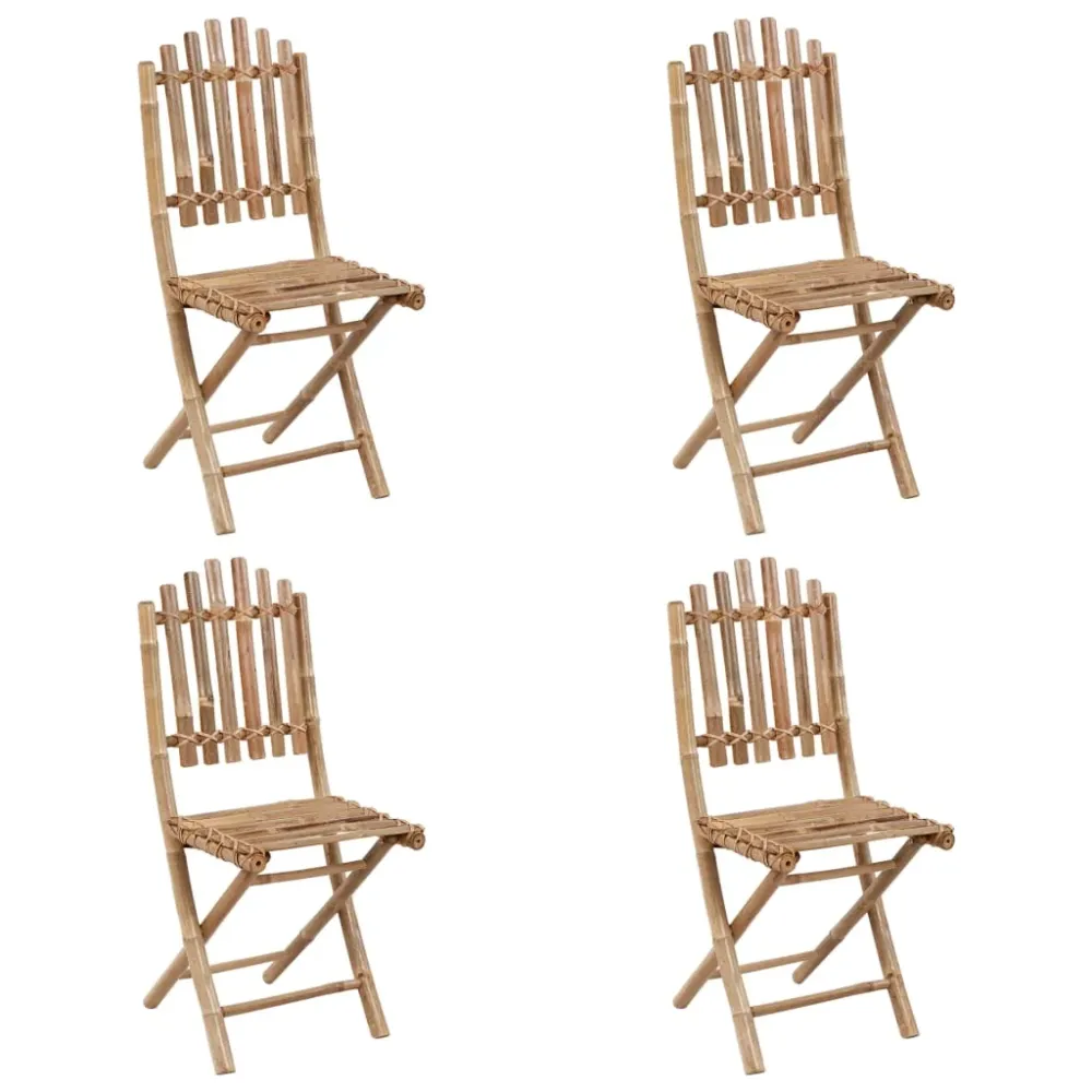 Mobilier à dîner d'extérieur pliable 5 pièces avec coussins bambou 02_0014701 avec meilleure adhérence