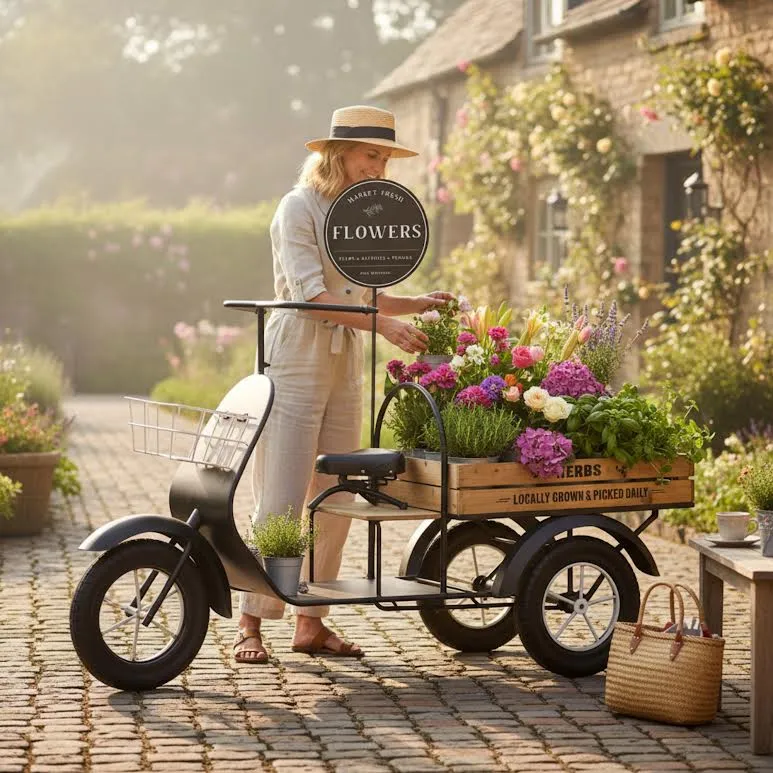 Motorcycle Shaped Planter Noir jais pour quads utilitaires