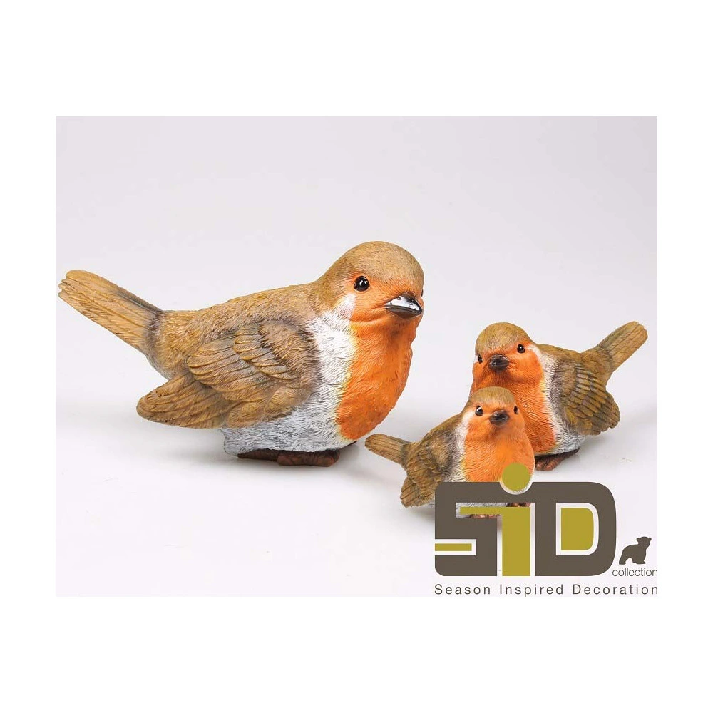 Oiseau rouge-gorge en résine 20 x 10 x 12 cm - 520