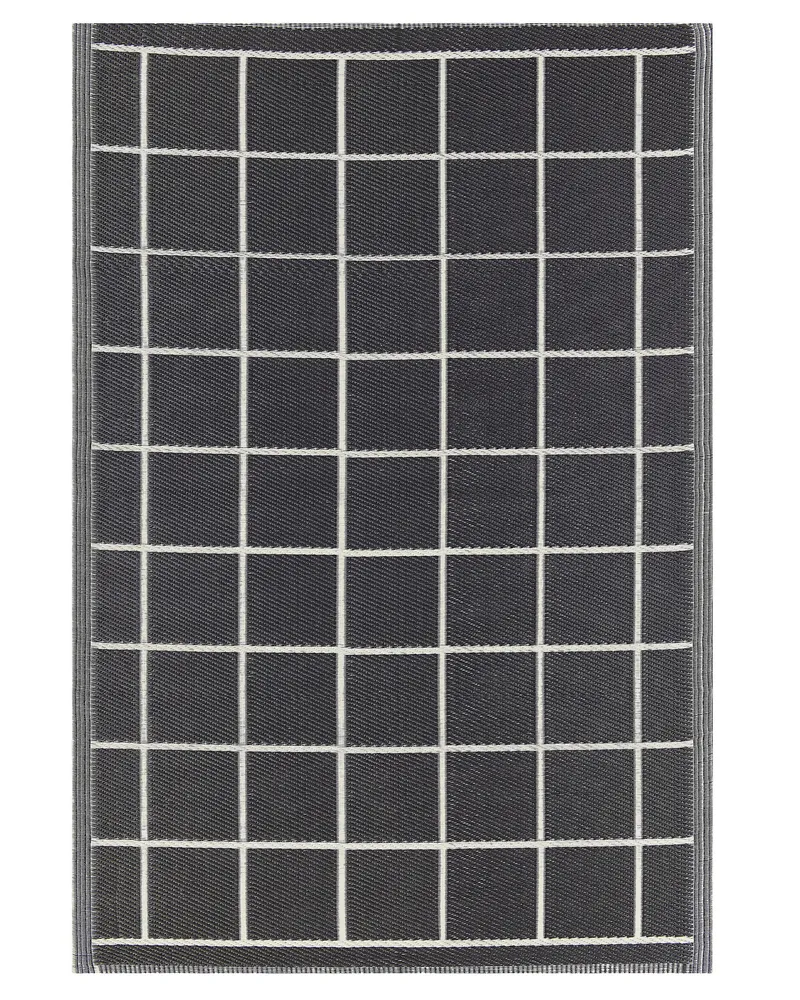 Outdoor Area Rug 120 x 180 cm Black and Blanc pur RAMPUR