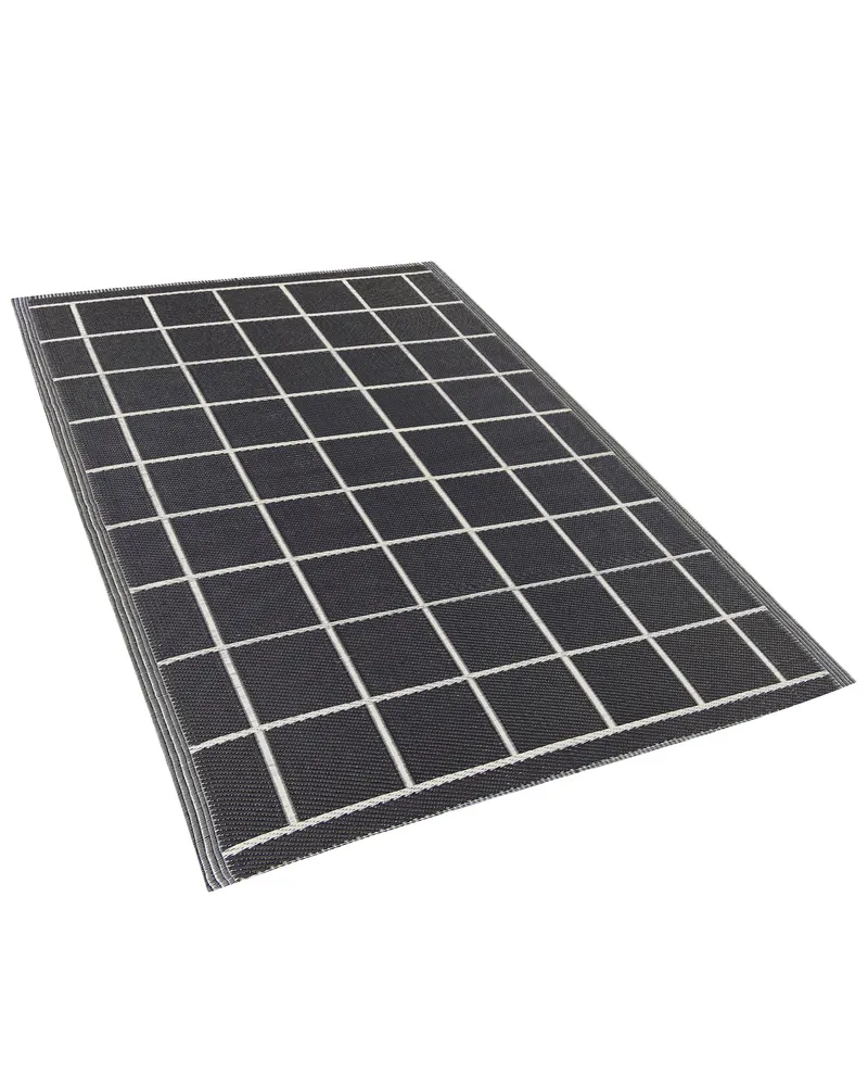 Outdoor Area Rug 120 x 180 cm Black and Blanc pur RAMPUR