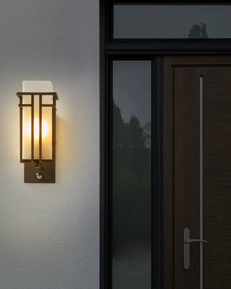 Outdoor Wall Light Motion Sensor Noir jais COWIE