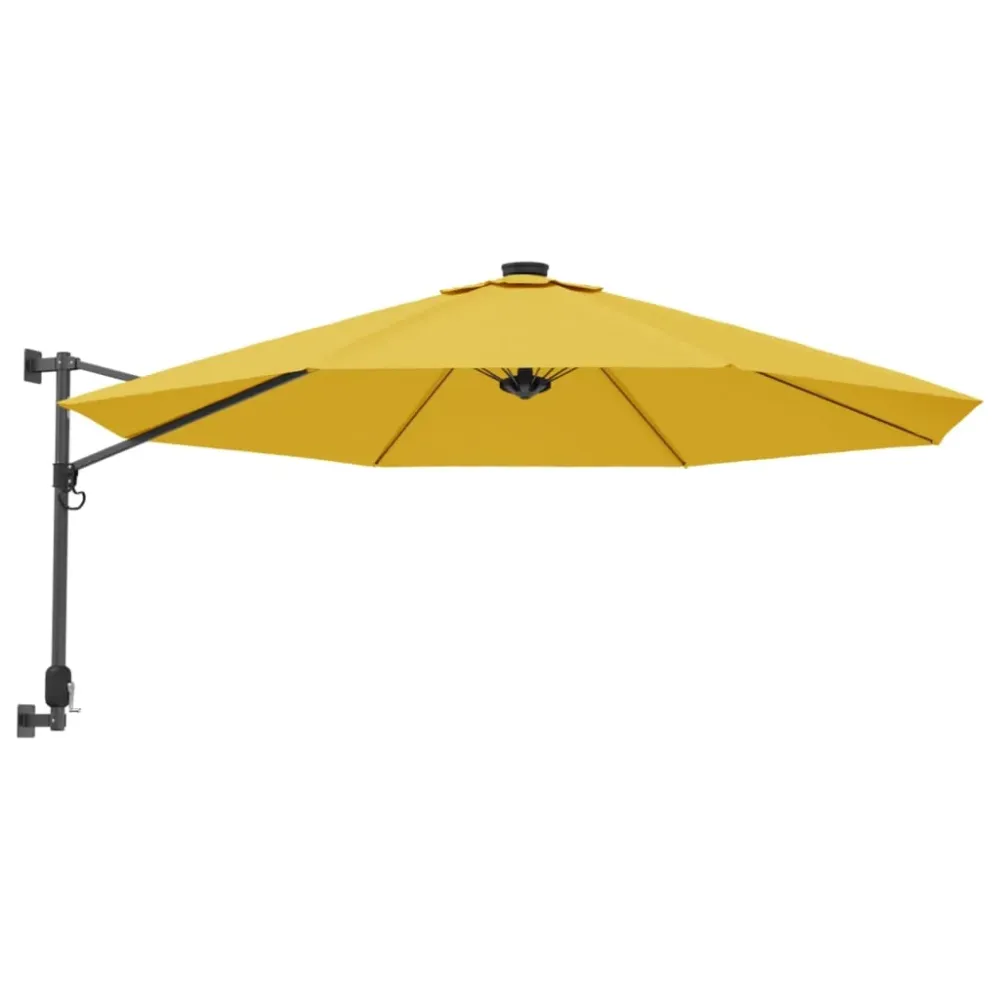 Parasol d'extérieur mural avec led 290 cm jaune 02_0008679