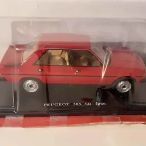Peugeot 305 SR rouge de 1980 (échelle 1/24ème) pour quads utilitaires