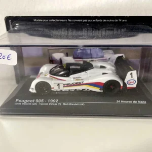 Peugeot 905 blanche numéro 1 - 24 heures du Mans de 1992 pour amélioration performances