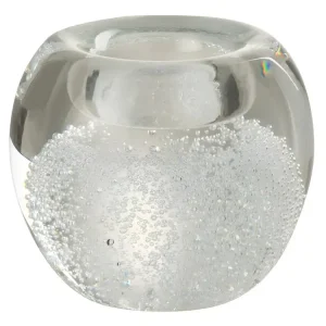 Photophore en verre translucide 10x10x8.5 cm