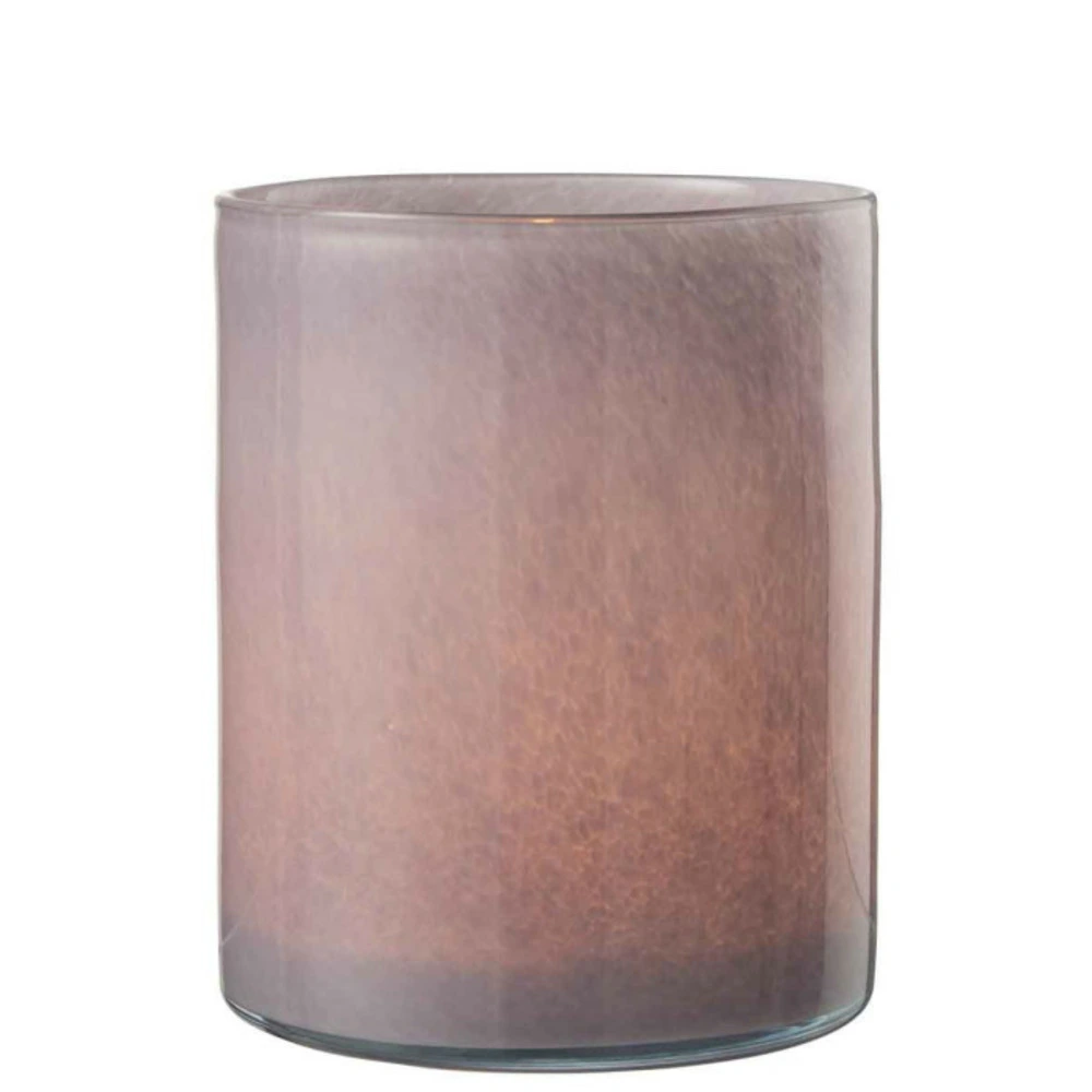 Photophore en verre en verre mauve 15x15x18 cm avec meilleure adhérence