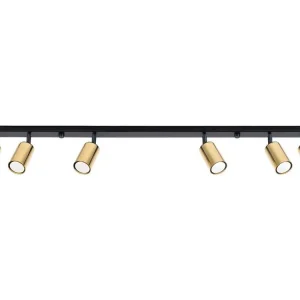 Plafonniers tendance en acier - 6 sources lumineuses - L.118 x H.18,5 cm - or noir avec meilleure adhérence