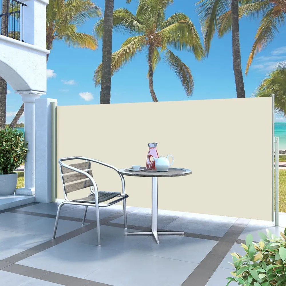 Plaquette de frein moto Auvent latéral rétractable 140 x 300 cm Blanc cassé
