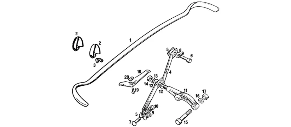 Plaquette de frein moto BUMPER, REAR MGB, MGB GT, V8