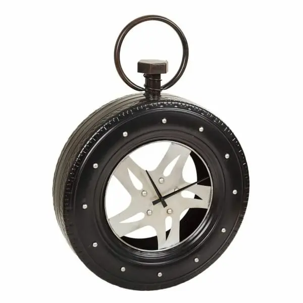 Pneu tout-terrain quad Marron and Grey Car Wheel Wall Clock