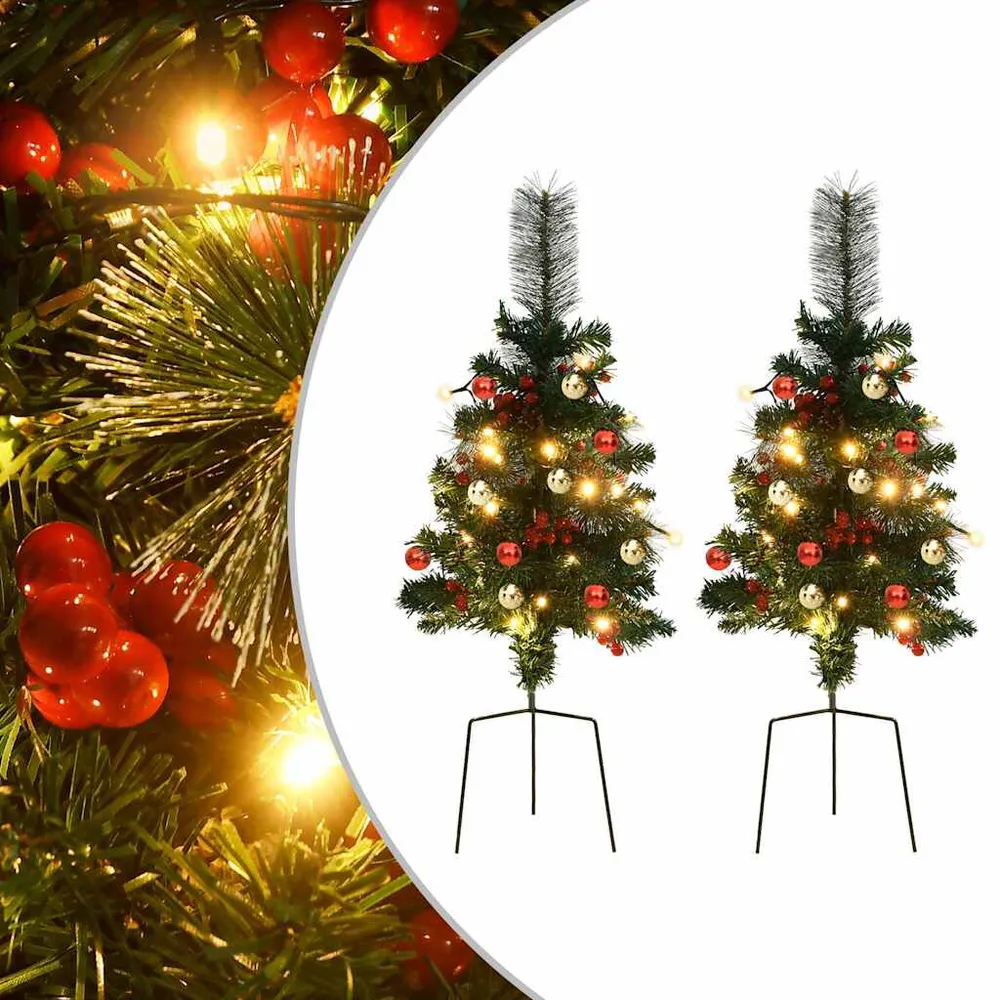 Racing Arbre de Noël artificiel pré-éévidenté d'allée 2 pcs 76 cm VINYLE