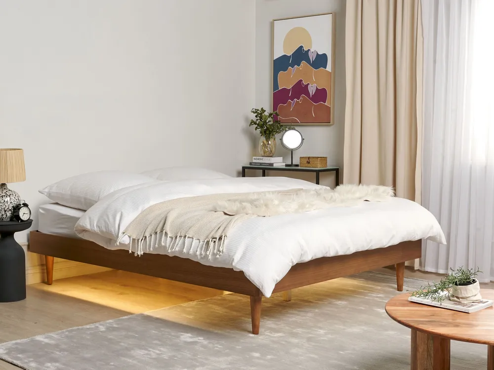 Racing EU King Size Bed LED Light Wood TOUCY