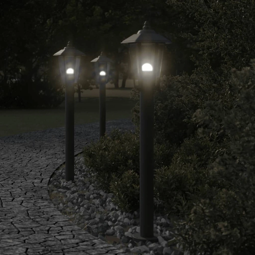 Racing Lampadaire d'extérieur noir 80 cm acier inoxydable