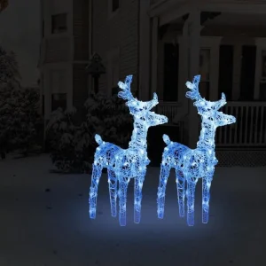 Racing Rennes de Noël 2 pcs 80 LED Bleu Acrylique