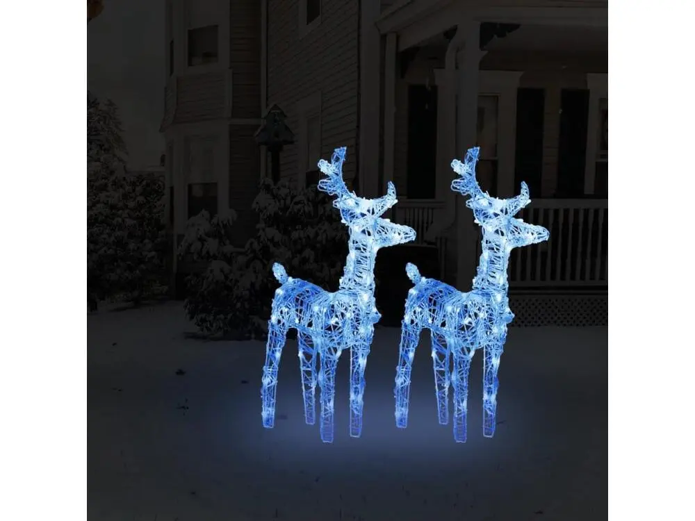 Racing Rennes de Noël 2 pcs 80 LED Bleu Acrylique