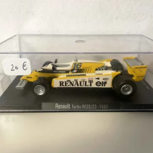 Renault Turbo RE20/23 jaune et blanche numéro 16 de 1980 (Formule 1) en acier inoxydable