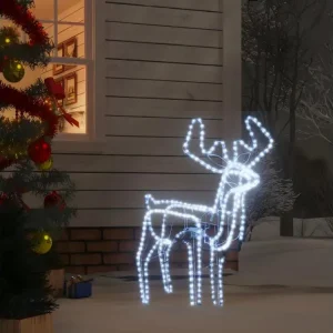 Renne de Noël avec tête mobile Blanc hivernal 76x42x87 cm avec meilleure adhérence