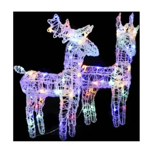 Rennes de Noël 2 pcs 80 LED Multicolore Acrylique par Akrapovič