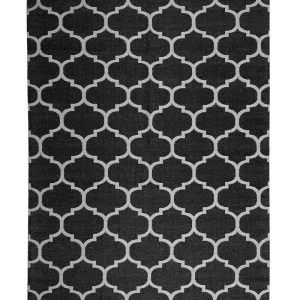 Reversible Area Rug 140 x 200 cm Noir jais and White ALADANA