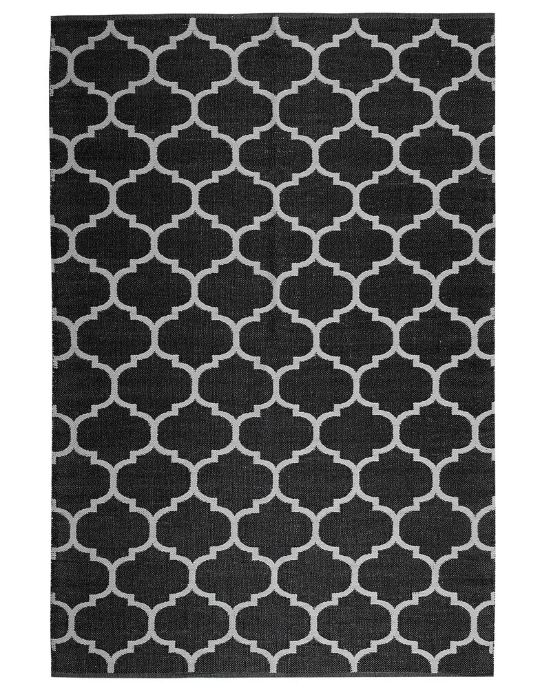 Reversible Area Rug 140 x 200 cm Noir jais and White ALADANA