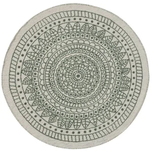 Réversible Round Area Rug ⌀ 140 cm Green YALAK